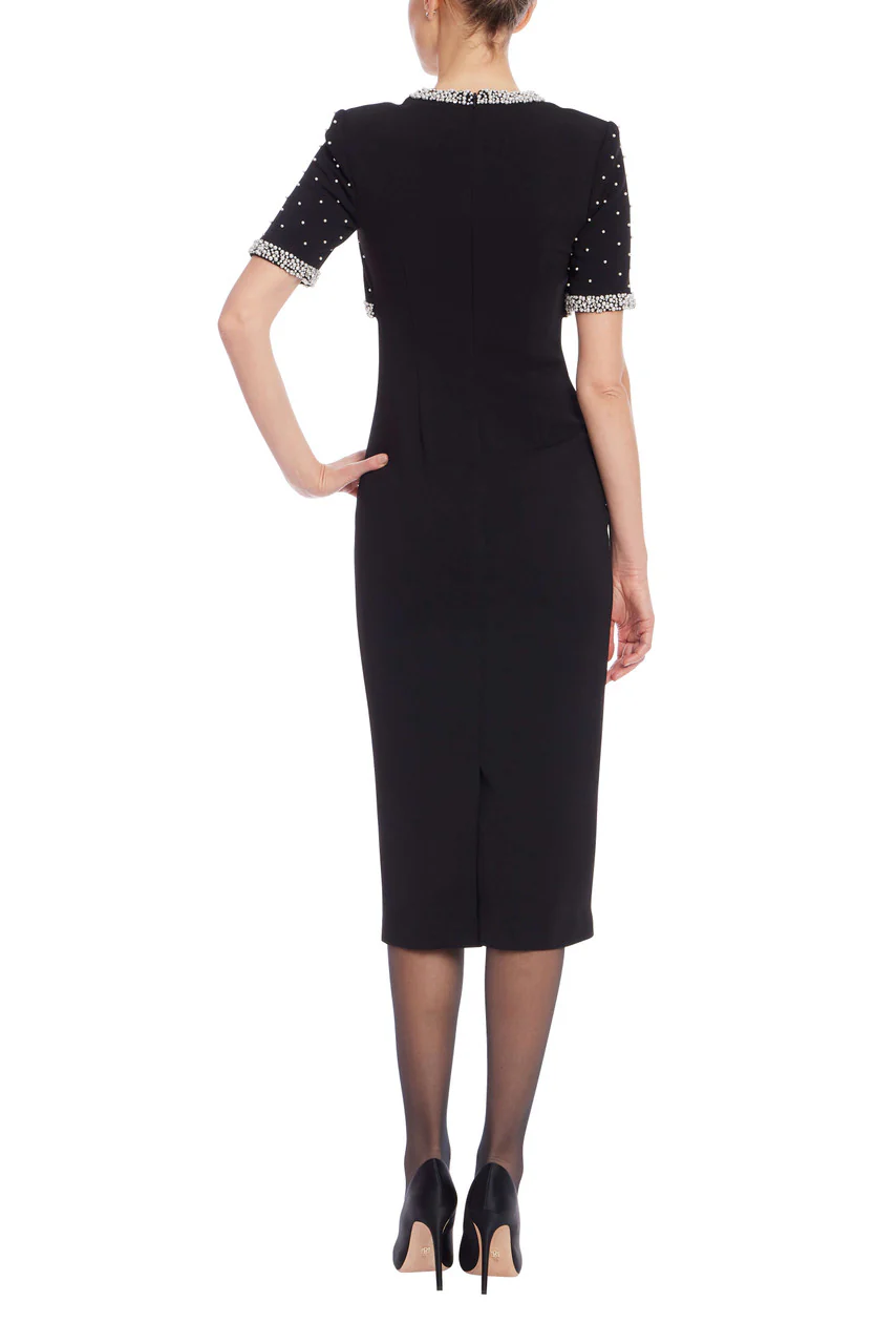 Square Neck Sheath Dress with Embellished Bolero - Image 3