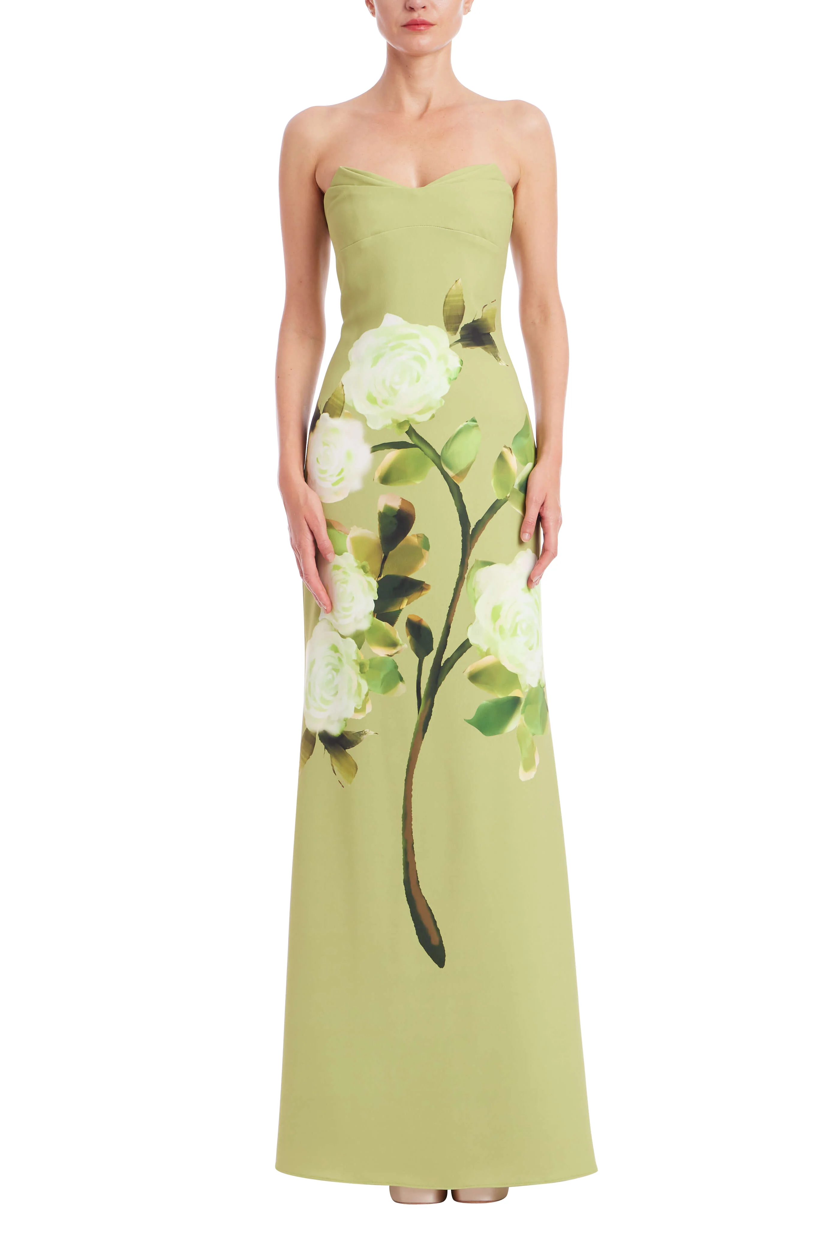 Strapless Floral Print Column Gown - Image 12