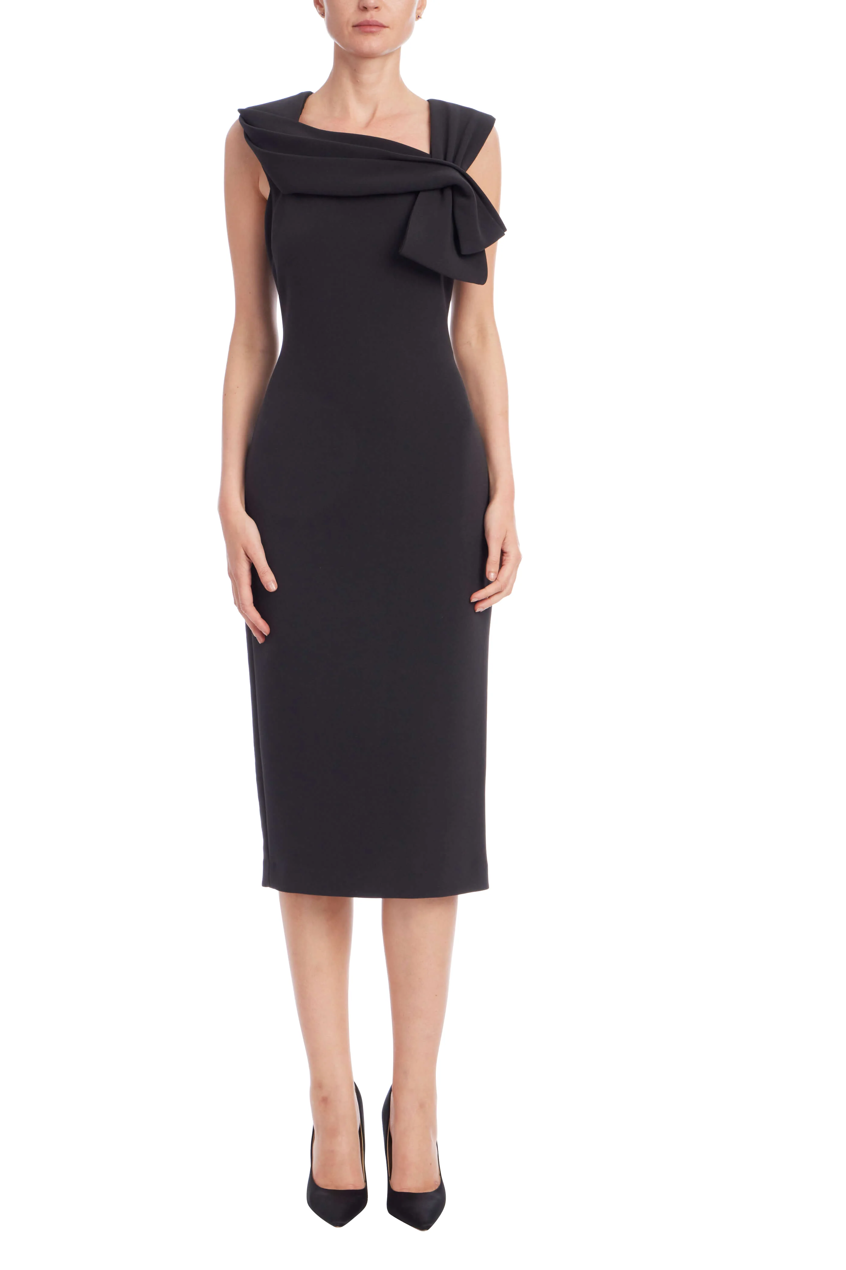 Tie-Shoulder Bow Sleeveless Midi Dress - Image 5