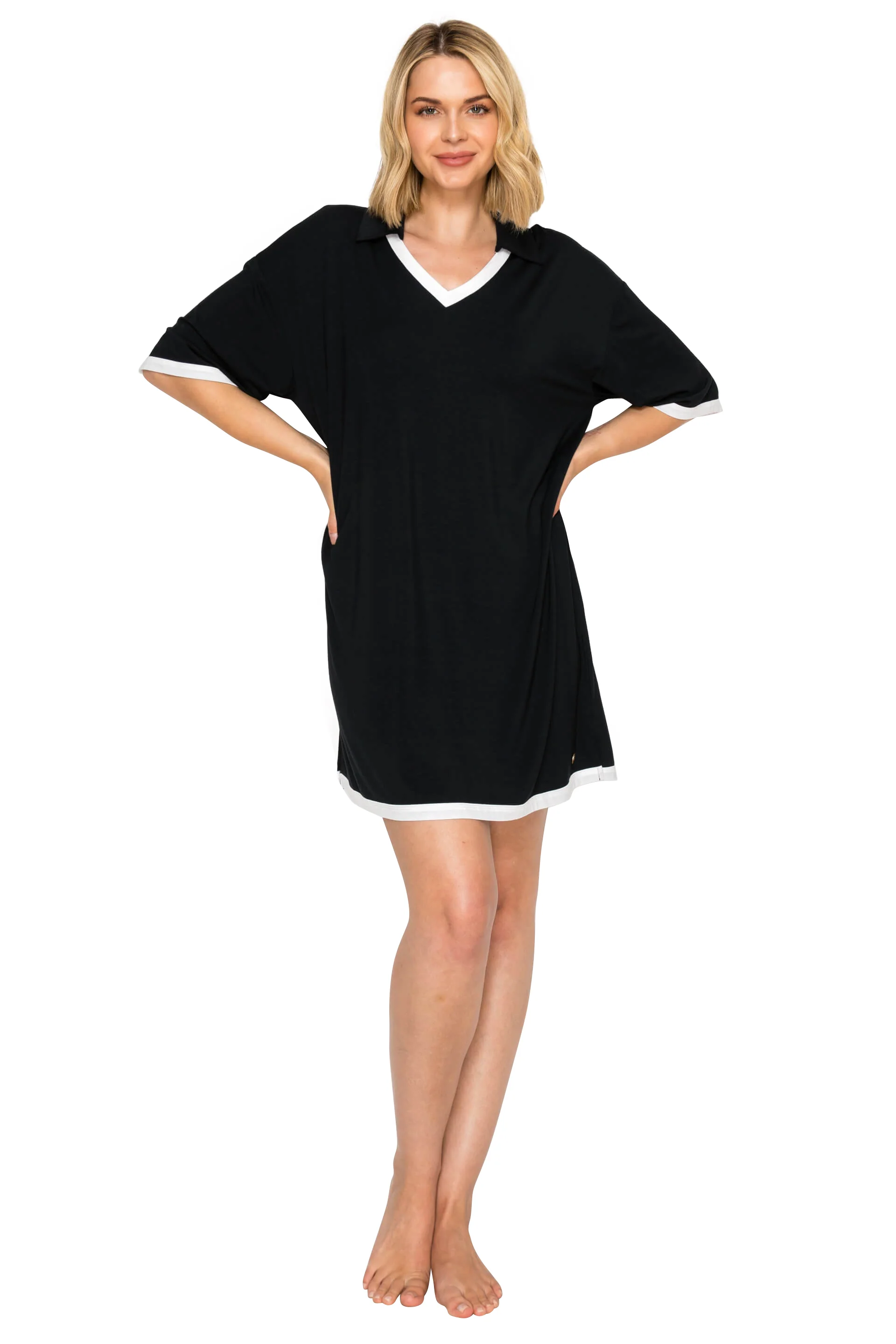 Yummy Modal Blend Collared Sleep Dress - Image 11