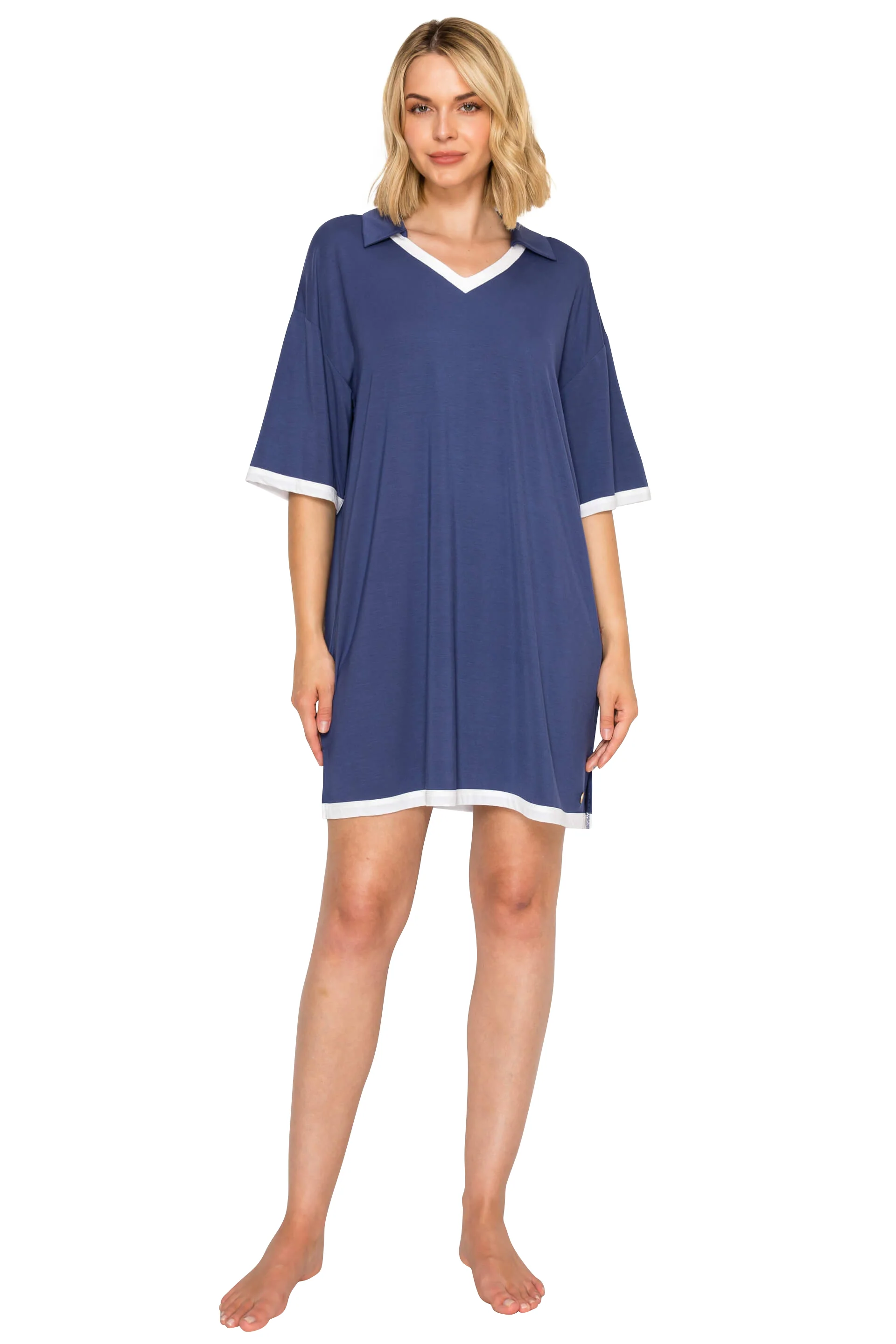 Yummy Modal Blend Collared Sleep Dress - Image 14