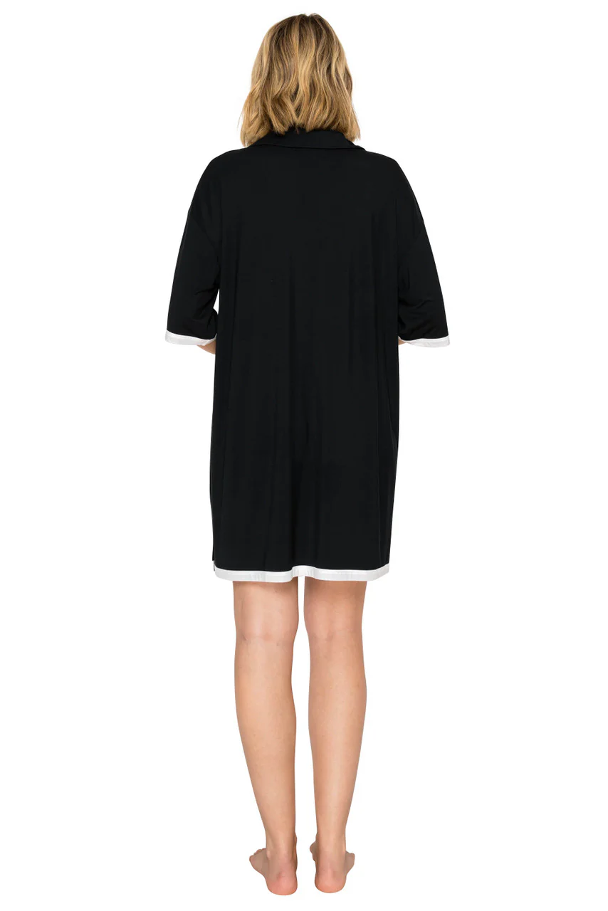 Yummy Modal Blend Collared Sleep Dress - Image 3