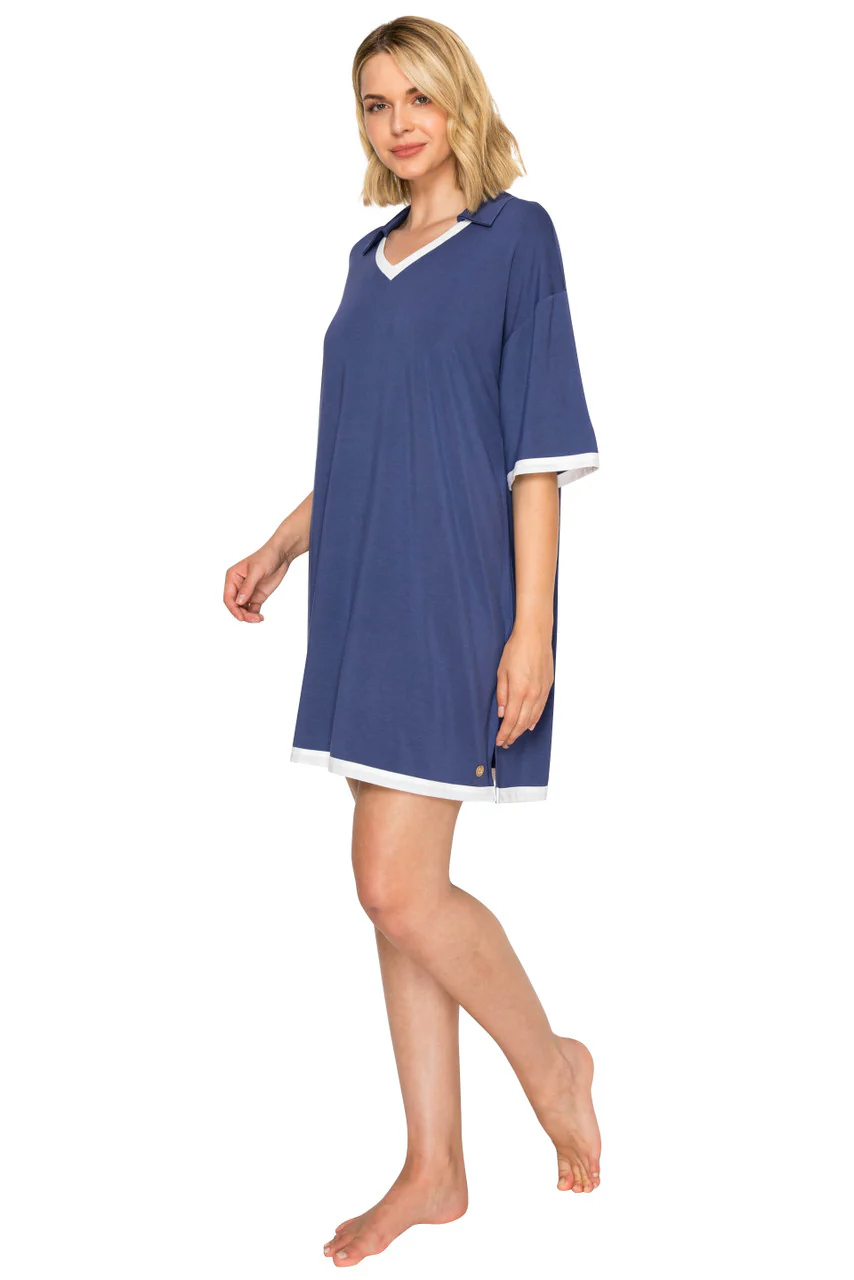 Yummy Modal Blend Collared Sleep Dress - Image 8