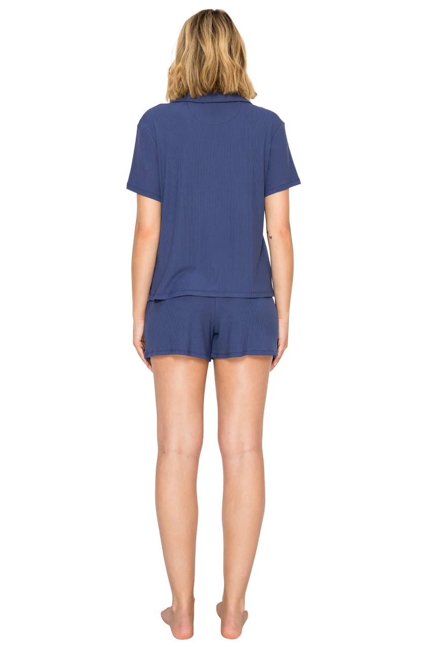 Yummy Modal Blend Rib Button-Up Short Pajama Set - Image 3