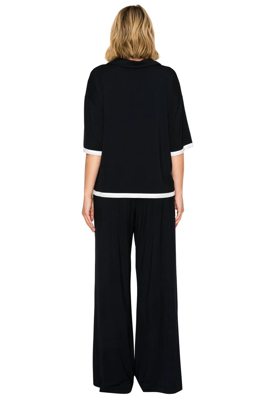Yummy Modal Blend Short Sleeve & Wide Leg Pant Set - Image 5