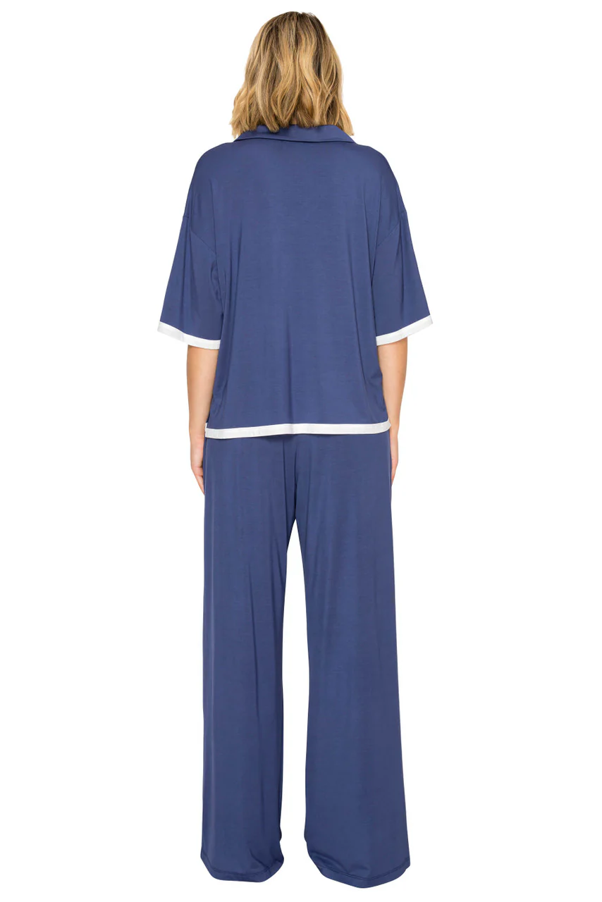 Yummy Modal Blend Short Sleeve & Wide Leg Pant Set - Image 7